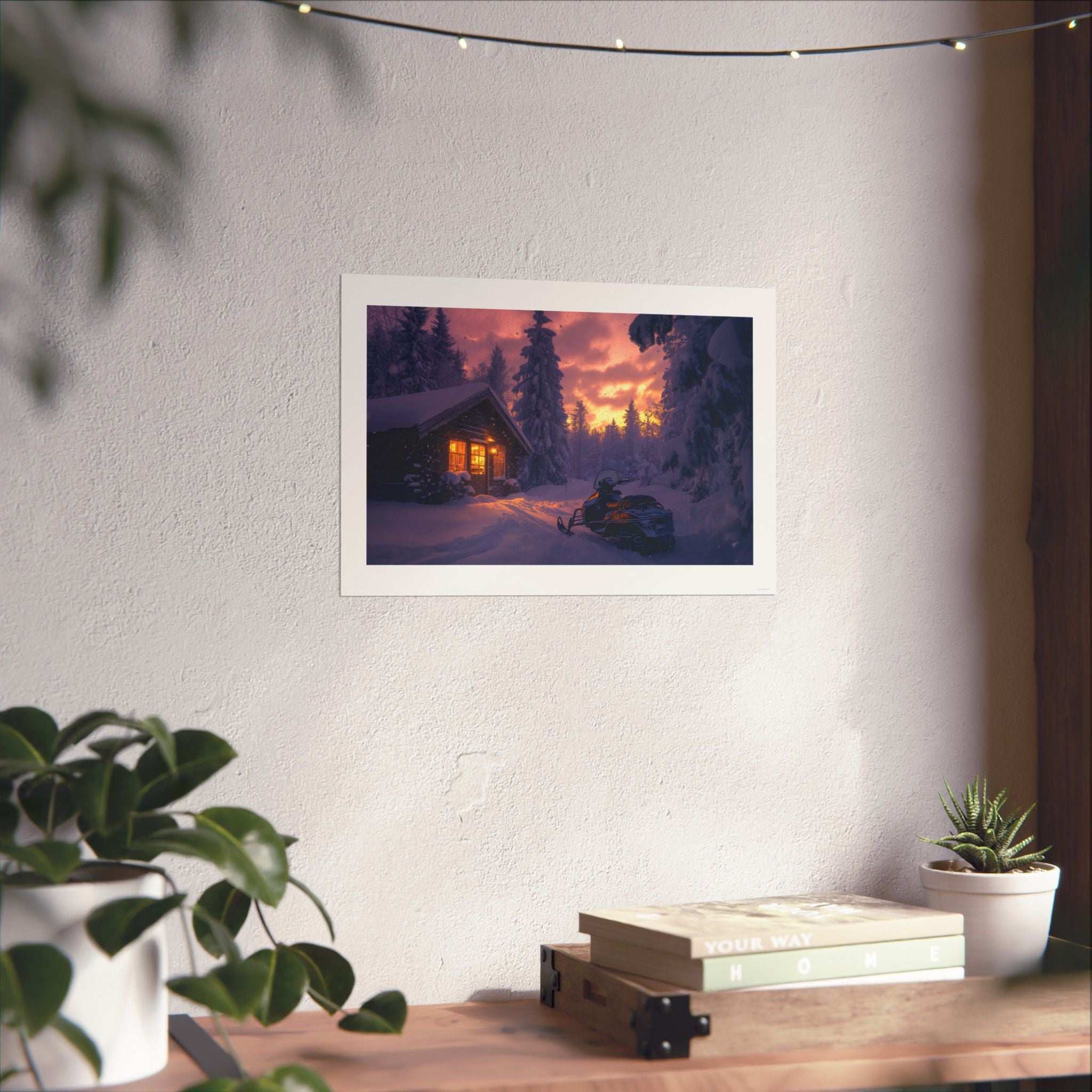 Winter Glow - Snowmobile - Gallery Print Poster - DC0194